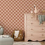 Blokken behang voor de kinderkamer roze checkmate brown days of bloom