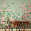 Fotobehang Japans Chinoiserie mint lichtgroen days of bloom