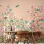 Fotobehang Japans Chinoiserie peach days of bloom