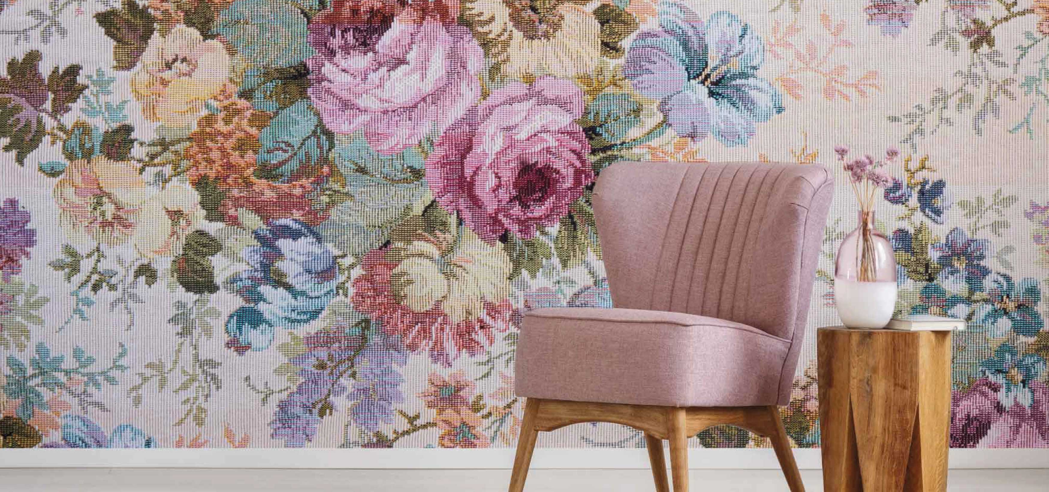 Bloemen behang handgemaakt voor de woonkamer slaapkamer en kinderkamer