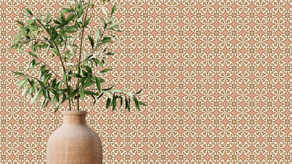 Decoratief behang met sierlijke ornamenten en ogee patronen van Days of Bloom voor een stijlvol en karaktervol interieur