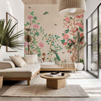 Fotobehang woonkamer slaapkamer Japans Chinoiserie creme days of bloom