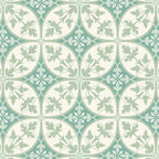 Retro behang Connected days of bloom lichtgroen mint