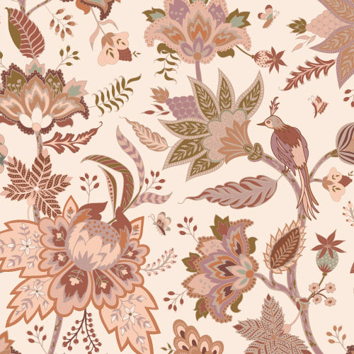 Bloemen behang bohemian Indian Floral Celine Roze