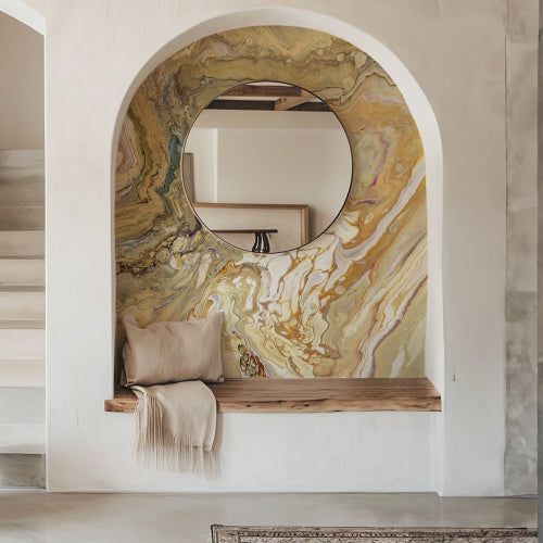 Days of Bloom Marble marmer behang Champagne  beige 