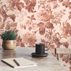 Bloemen behang rozen voor slaapkamer of woonkamer Rosegarden Days of Bloom fotobehang terra