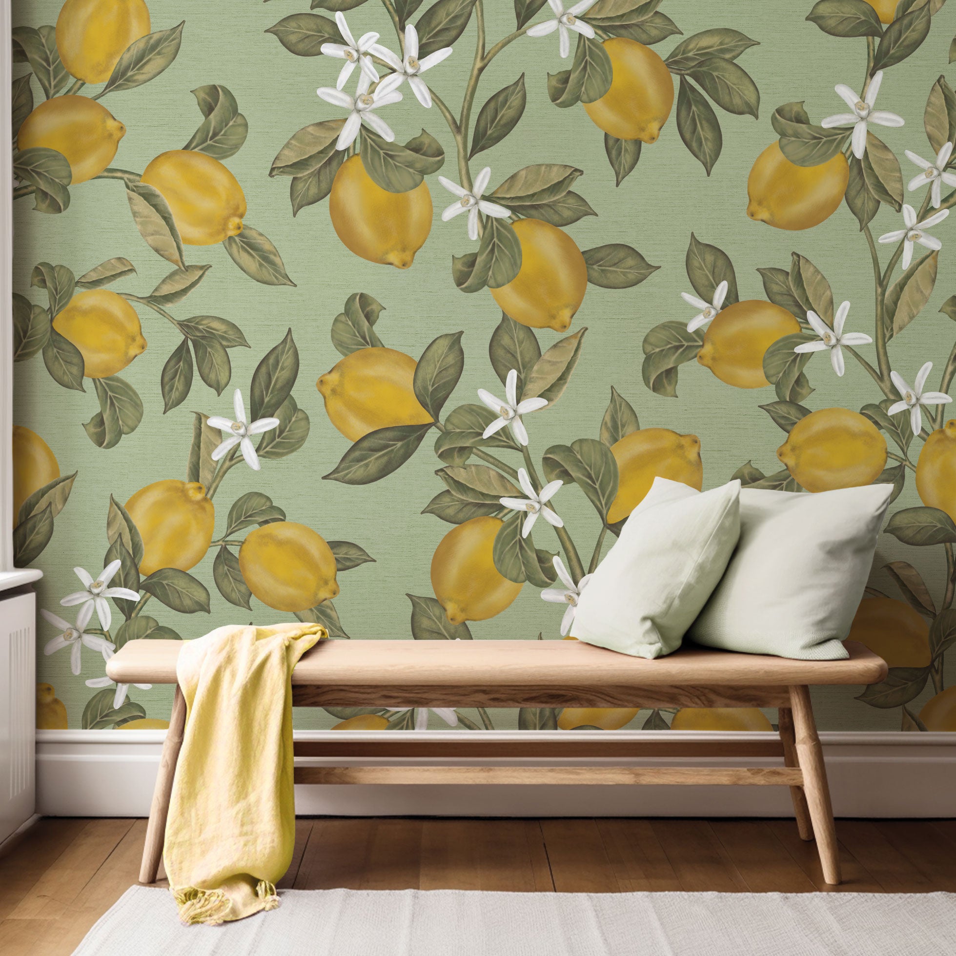 Citroenen behang Lemon Delight Days of Bloom mint