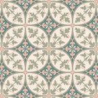 Retro behang connected days of bloom blauw