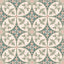 Retro behang connected days of bloom blauw
