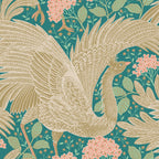 Proud Birds Vogelbehang Days of Bloom fotobehang groen turquoise