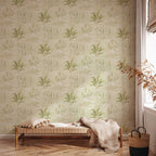 Botanisch behang voor slaapkamer of woonkamer Field of Hope days of bloom green groen