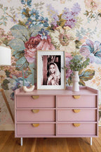 Bloemen behang Primrose Gobelin voor woonkamer en slaapkamer textiel look