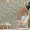 Bloemen Behang Carved Floral - Mint