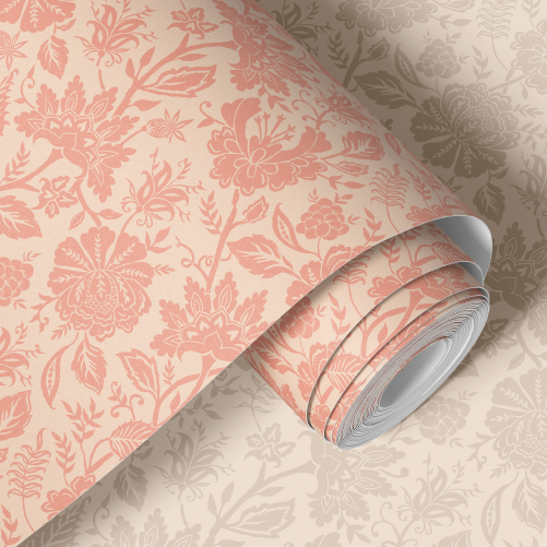 Bloemen behang Carved Floral Days of Bloom Pink
