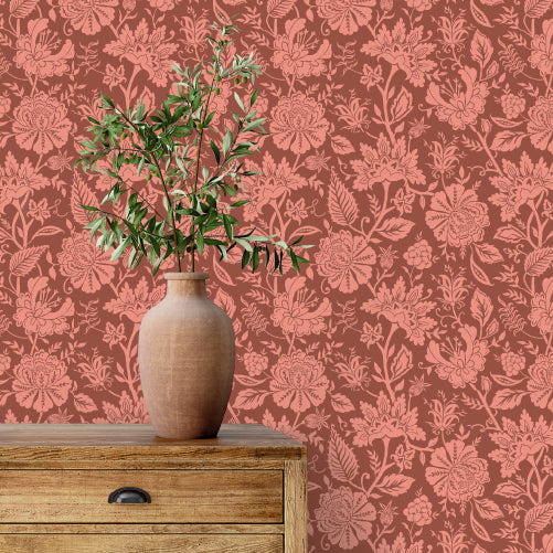 Bloemen behang Carved Floral Days of Bloom Terra
