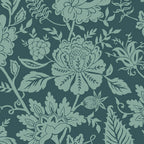 Bloemen behang Carved Floral Days of Bloom Blue