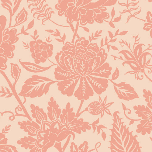 Bloemen behang Carved Floral Days of Bloom Pink