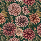 Dahlia Dreams bloemen behang Days of Bloom Black Forrest Groen