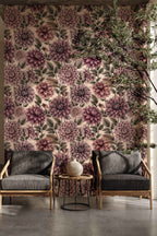 Dahlia Dreams bloemen behang Days of Bloom Fuchsia Blush Creme roze