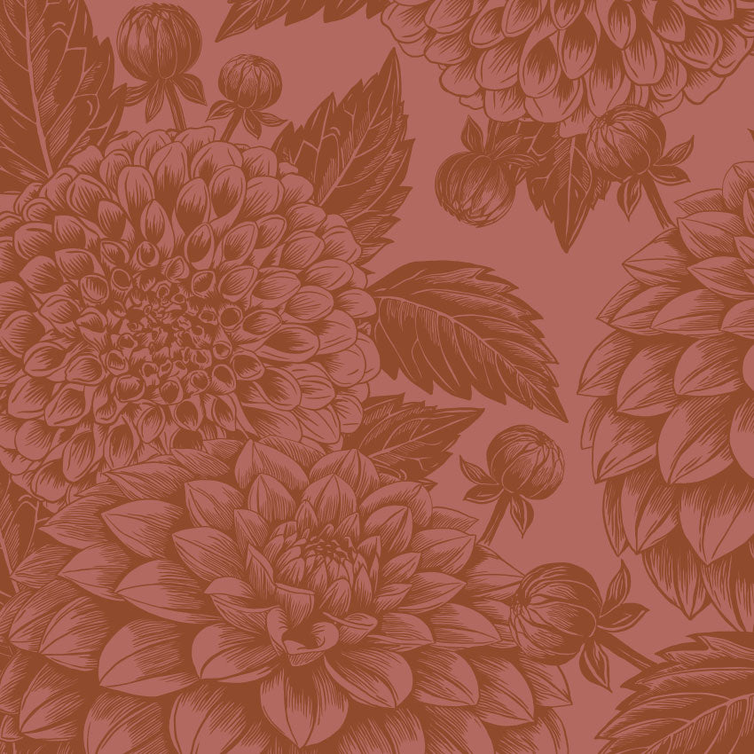 Bloemenbehang Petals in Ink Berry Sorbet Roze voor woonkamer en slaapkamer Days of Bloom