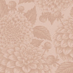Bloemen behang voor woonkamer of slaapkamer Petals in Ink Days of Bloom Silken Taupe lichtroze
