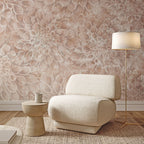 Bloemen behang woonkamer slaapkamer dahlia Heart of Dahlia Stone Linen Taupe