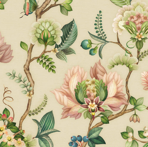 Days of Bloom Fabulous Flowers behang Off White creme