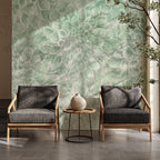 Bloemen behang woonkamer slaapkamer dahlia Heart of Dahlia Jade Mist Groen