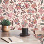 Bloemen behang voor de slaapkamer woonkamer Days of Bloom In Bloom Lidy Creme roze