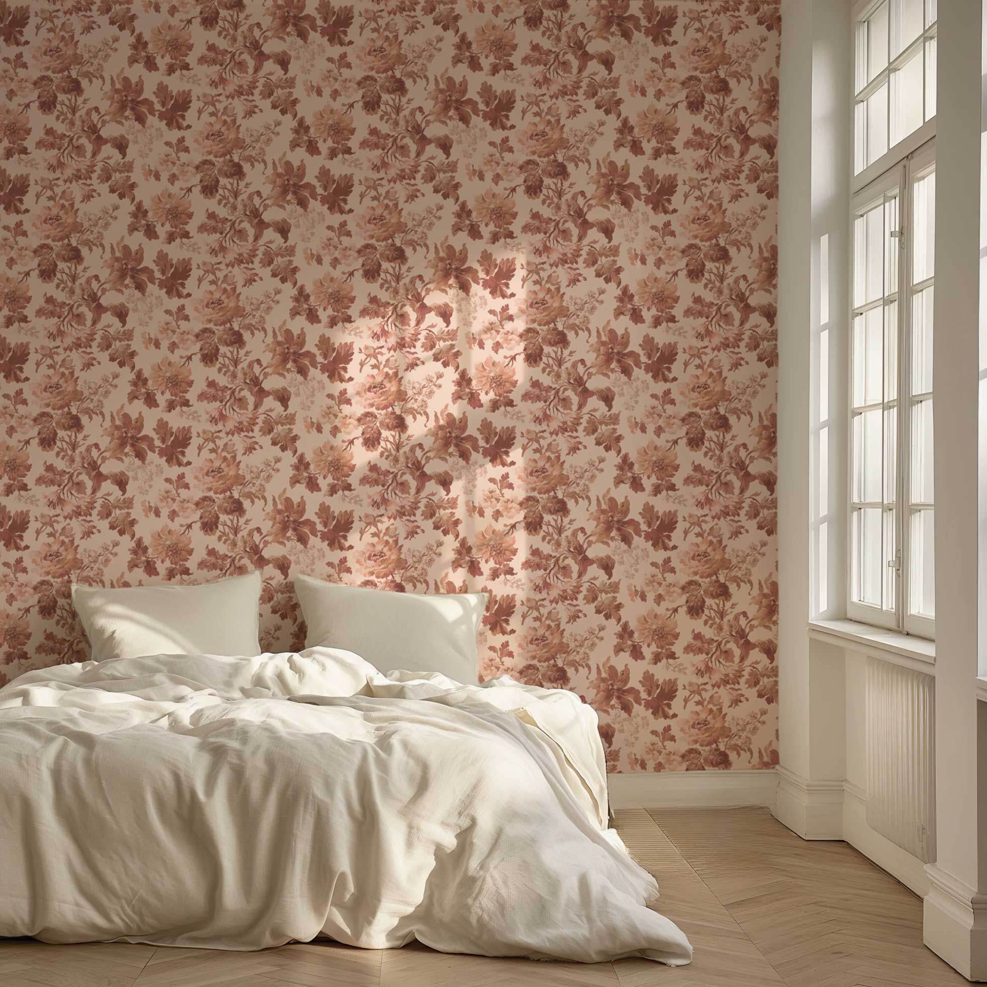 Bloemen behang rozen voor slaapkamer of woonkamer Rosegarden Days of Bloom fotobehang terra