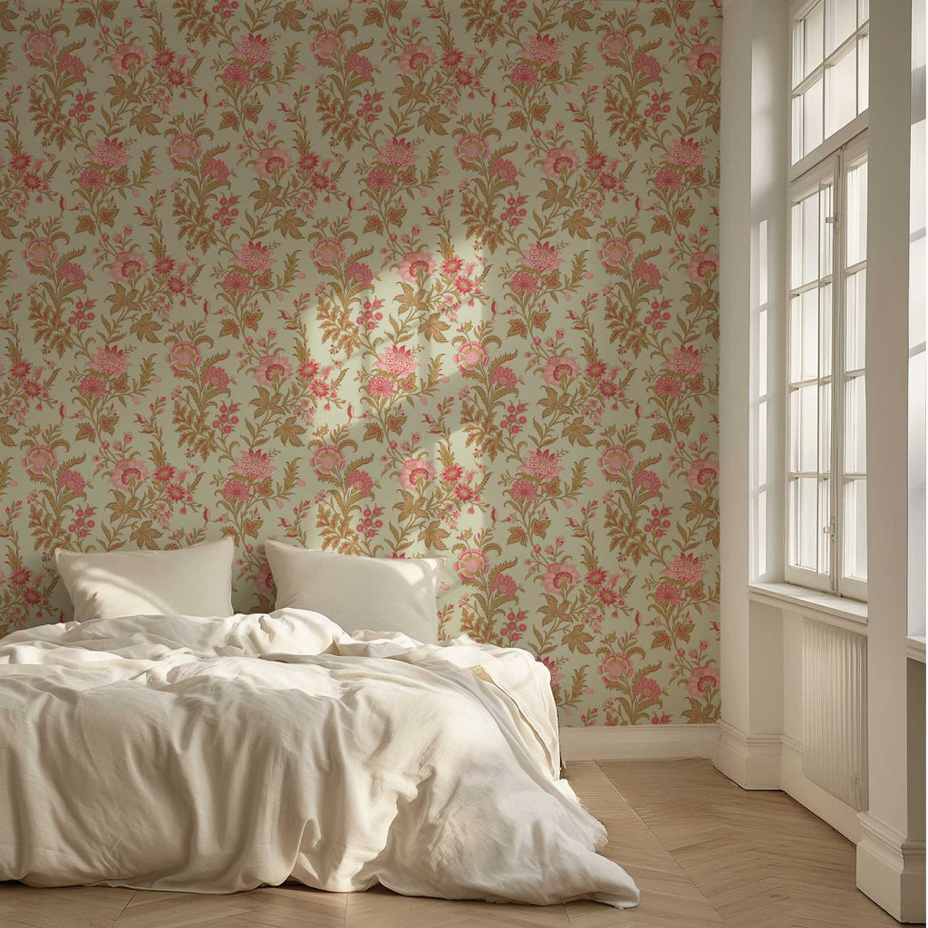 Bloemen behang Elegance Pink Day of Bloom Roze