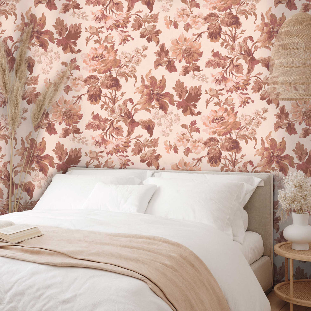 Bloemen behang rozen voor slaapkamer of woonkamer Rosegarden Days of Bloom fotobehang terra