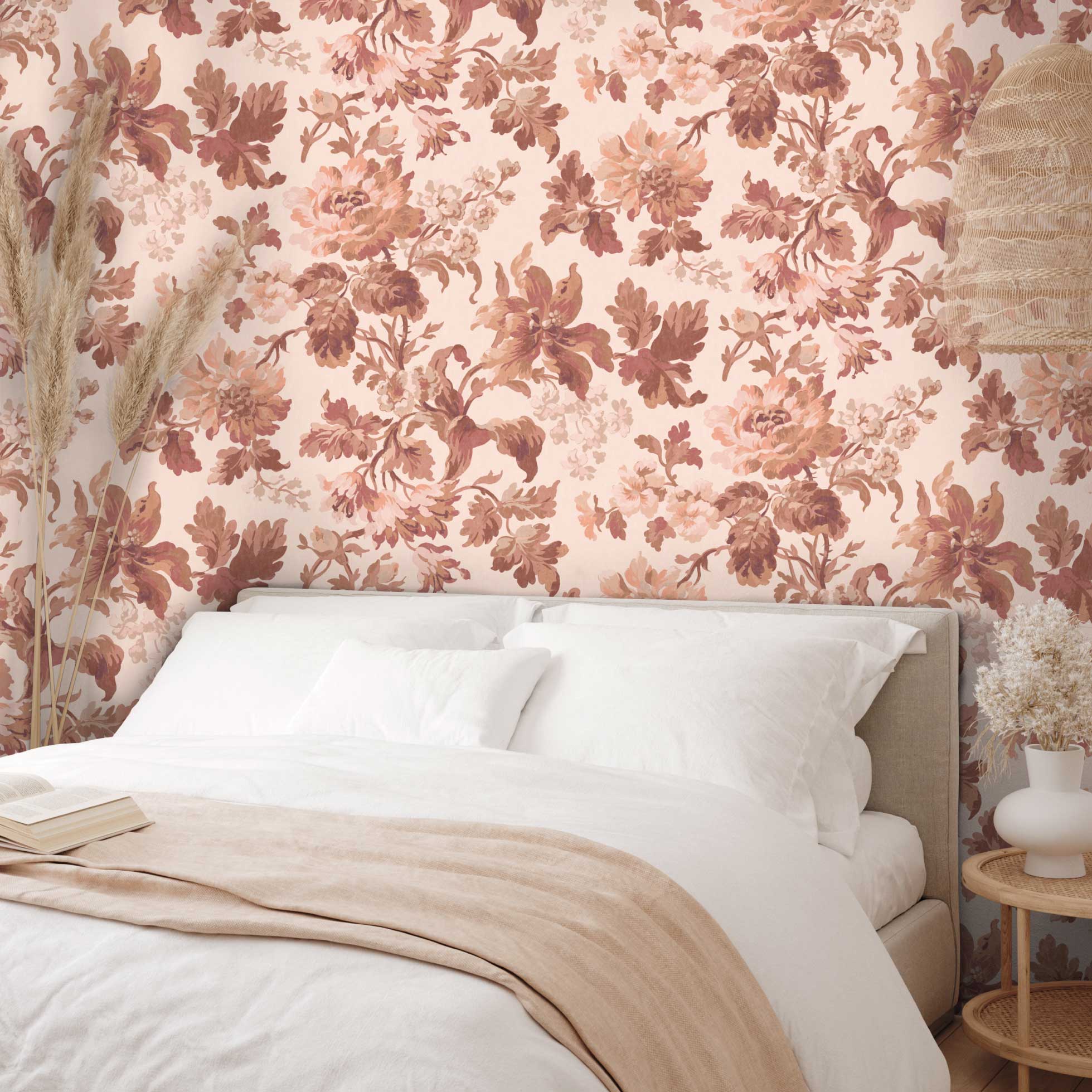 Bloemen behang rozen voor slaapkamer of woonkamer Rosegarden Days of Bloom fotobehang terra