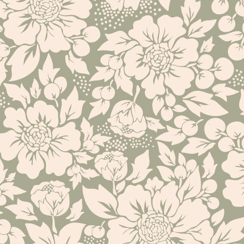 Days of Bloom Bloemen behang Styled Flowers Sage groen