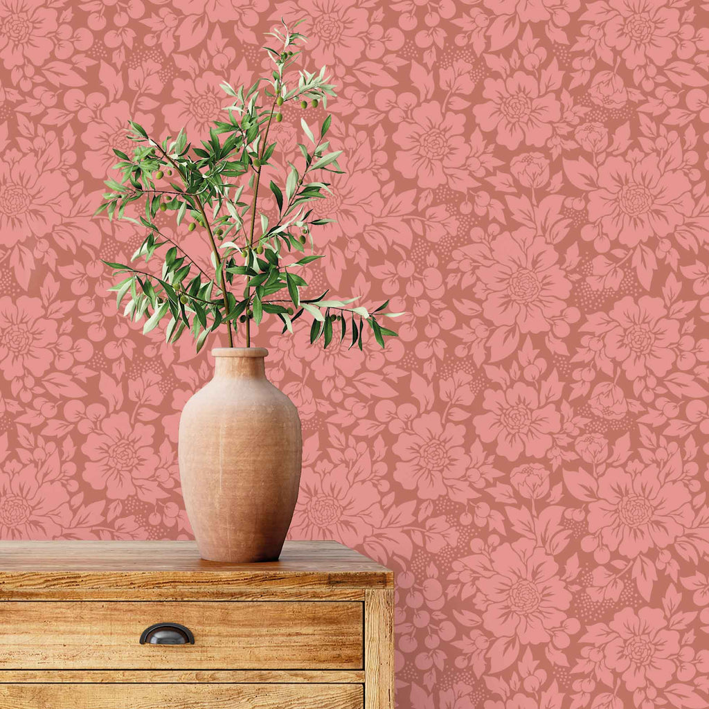Days of Bloom bloemen behang voor de woonkamer slaapkamer kinderkamer styled flowers july roze
