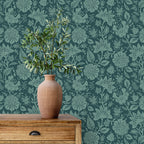 Bloemen behang Carved Floral Days of Bloom Blue