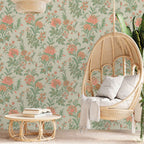 Bloemen behang Elegance Days of Bloom Mint roze