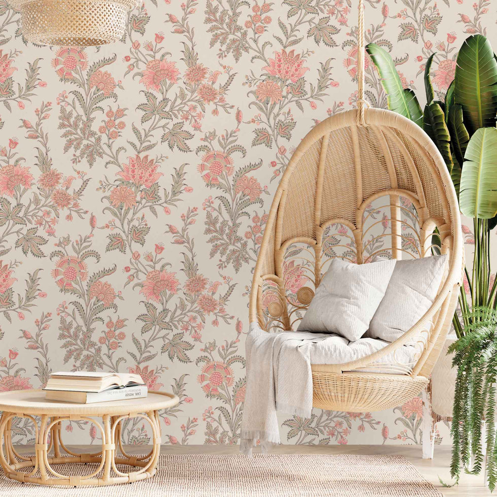 Bloemen behang woonkamer en slaapkamer days of bloom elegance pastel