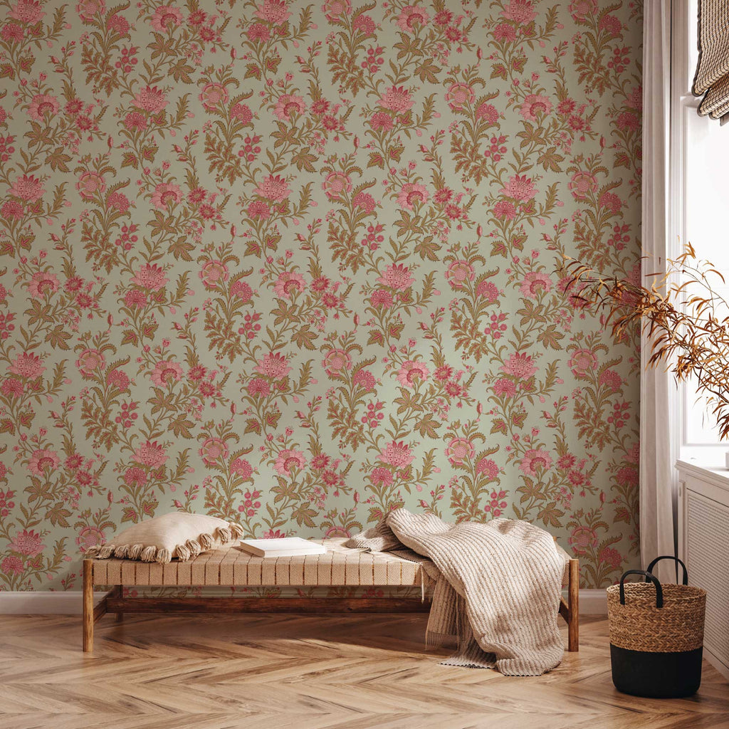 Bloemen behang Elegance Pink Day of Bloom Roze