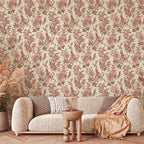 Bloemen behang woonkamer en slaapkamer days of bloom elegance terra
