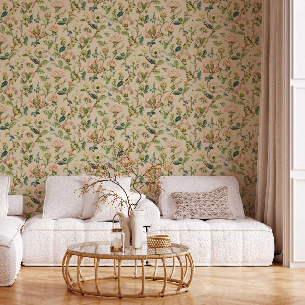 Days of Bloom Fabulous Flowers behang Off White creme