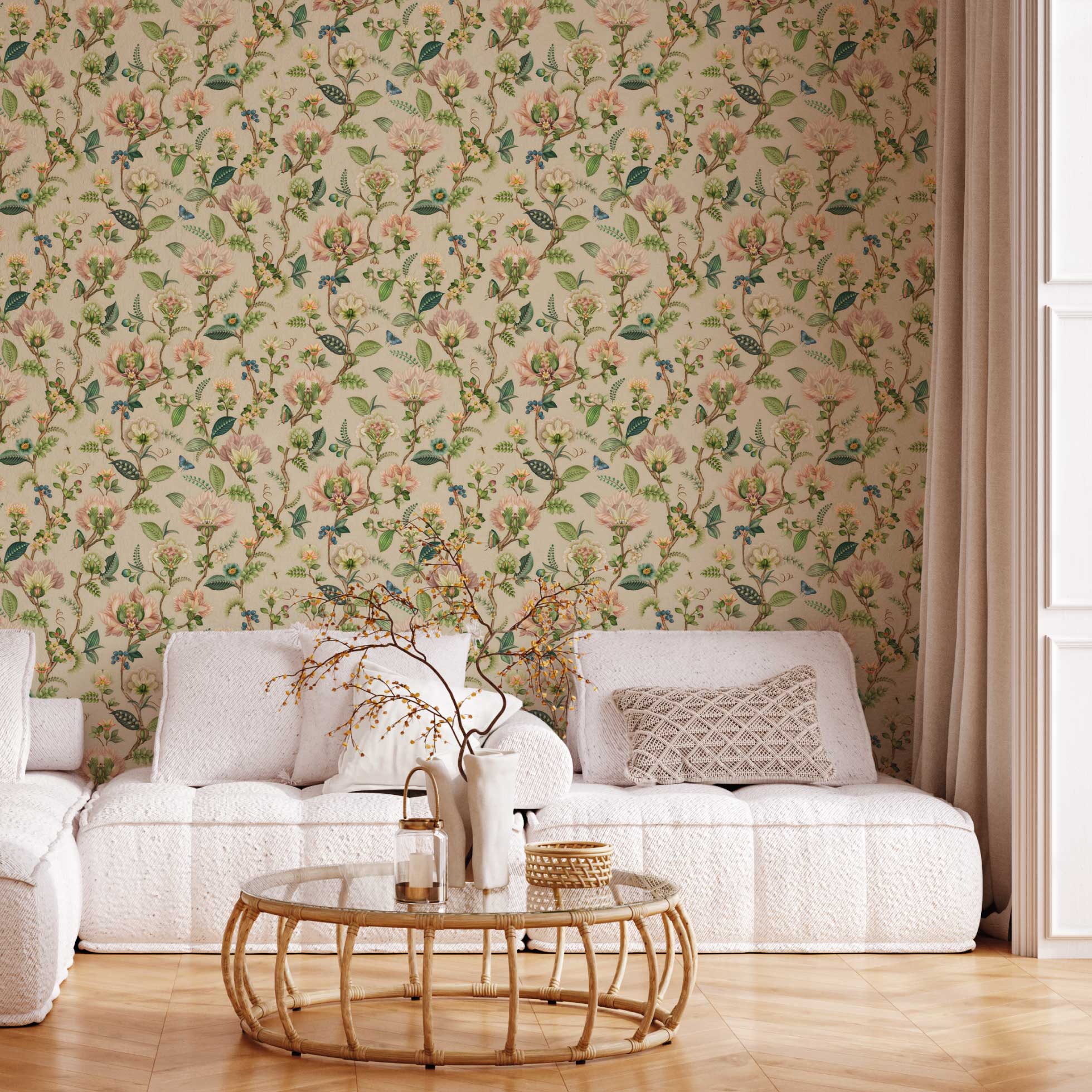 Days of Bloom Fabulous Flowers behang Off White creme