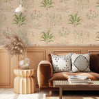 Botanisch behang voor slaapkamer of woonkamer Field of Hope days of bloom peach lichtroze