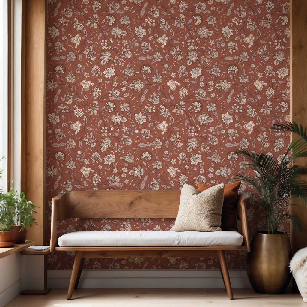 Bloemen behang voor de slaapkamer woonkamer Days of Bloom In Bloom Sue Terra Roze