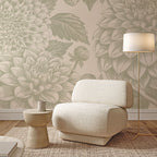 Bloemenbehang Petals in Ink - Paris Green Groen voor woonkamer en slaapkamer Days of Bloom