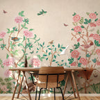 Fotobehang woonkamer slaapkamer Japans Chinoiserie creme days of bloom