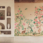 Fotobehang woonkamer slaapkamer Japans Chinoiserie creme days of bloom