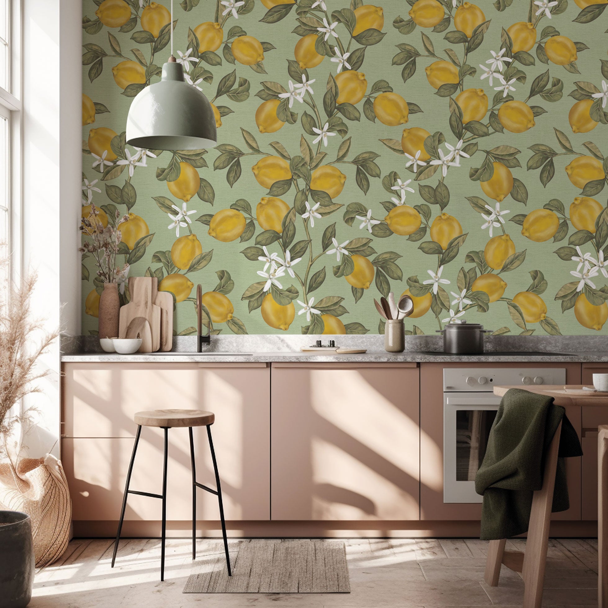 Citroenen behang Lemon Delight Days of Bloom mint