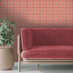 Retrobehang Connected Days of Bloom warm roze rood