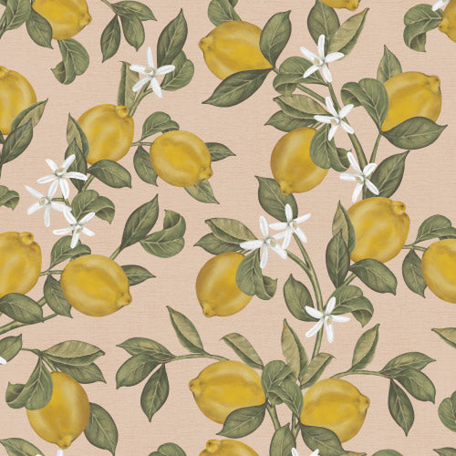 Citroenen behang Lemon Delight Days of Bloom light pink lichtroze